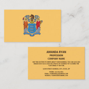 Flag New Jerseyan, Flag New Jersey Visitenkarte