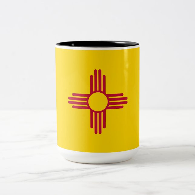 Flag New Mexico (US-Staat) Zweifarbige Tasse (Mittel)