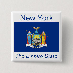 Flag New York Button