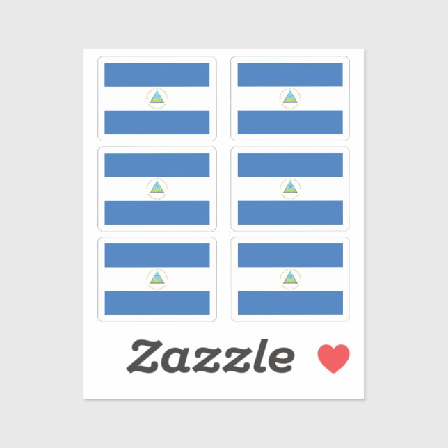 Flag Nicaragua Collection Pack mit 6 Aufkleber (Blatt)