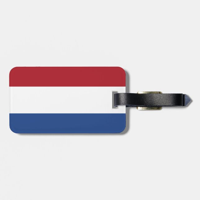Flag Niederlande Gepäckmarke mit Ledergurt Gepäckanhänger (Rückseite horizontal)