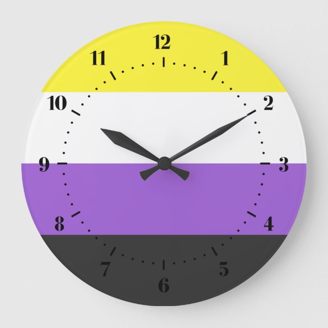 Flag "Non-Binary Pride" Große Wanduhr (Vorderseite)