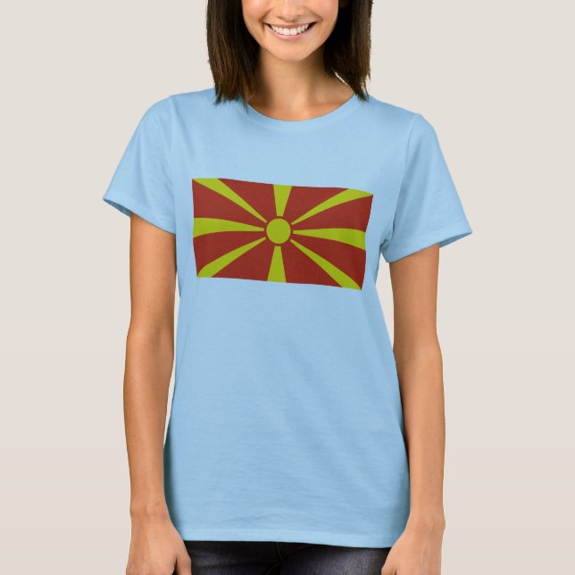 Flag Nordmakedonien x Karte T - Shirt (Vorderseite)
