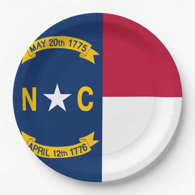 Flag North Carolina Pappteller (Vorderseite)