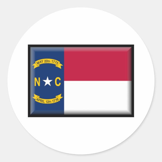 Flag North Carolina Runder Aufkleber (Vorderseite)