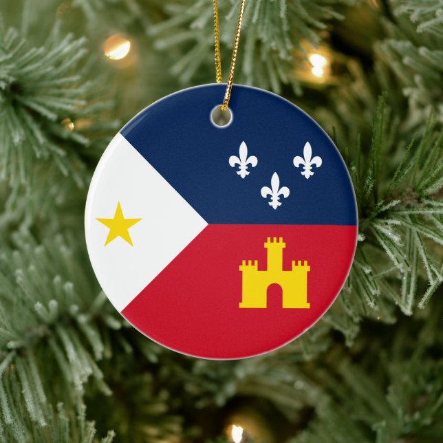 Flag of Acadiana, Louisiana Keramik Ornament (Baum)