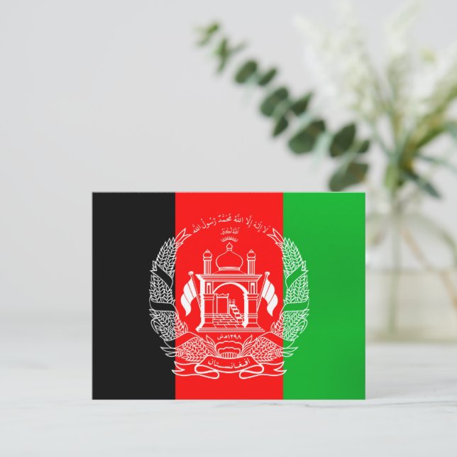 Flag of Afghanistan Postkarte (Stehend Vorderseite)