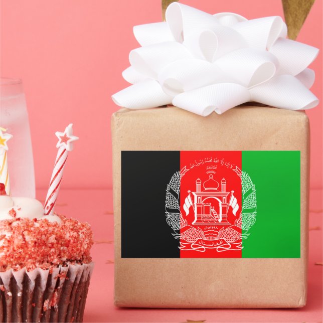 Flag of Afghanistan Rechteckiger Aufkleber (Party)