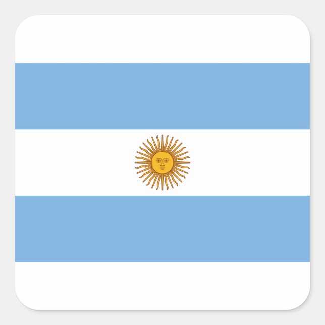 Flag of Argentina - Bandera Quadratischer Aufkleber (Vorderseite)