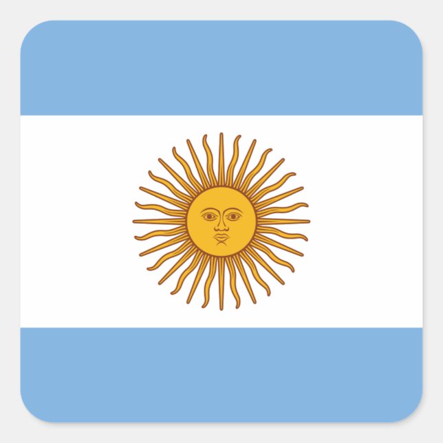 Flag of Argentina - Bandera Quadratischer Aufkleber (Vorderseite)