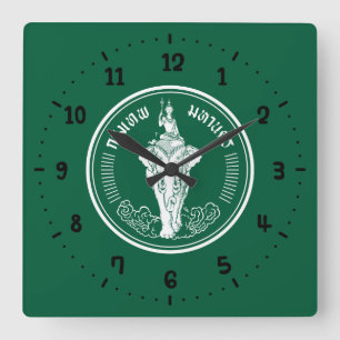 Flag of Bangkok, Thailand Square Wall Clock Quadratische Wanduhr
