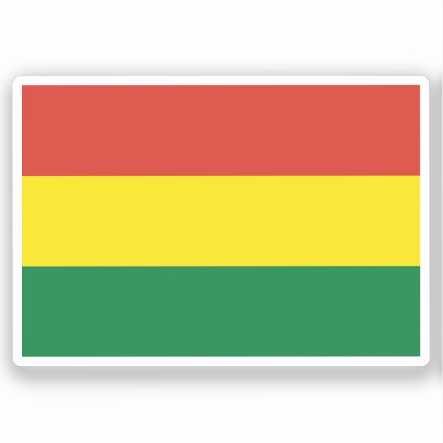 Flag of Bolivia Custom-Cut Vinyl Sticker (Vorderseite)