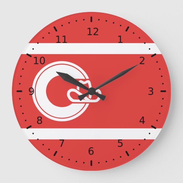 Flag of Calgary, Alberta Große Wanduhr (Vorderseite)