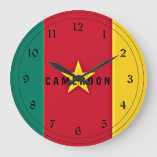 Flag of Cameroon Große Wanduhr