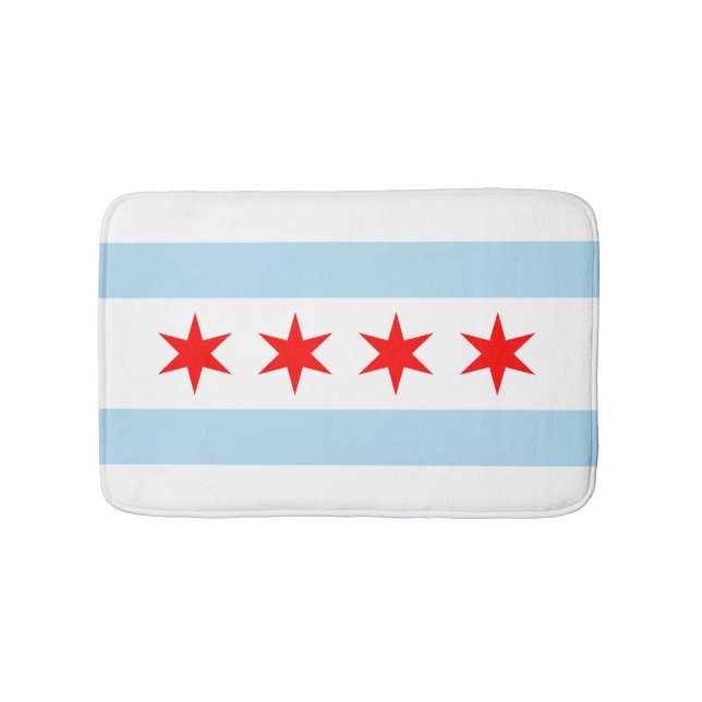 Flag of Chicago, Illinois Bathroom Mat Badematte (Vorderseite)