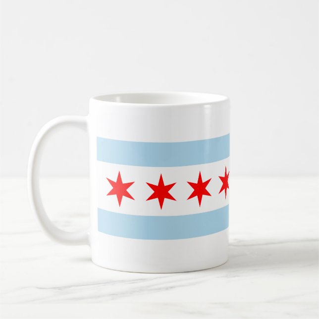 Flag of Chicago, Illinois Coffee Mug Kaffeetasse (Links)