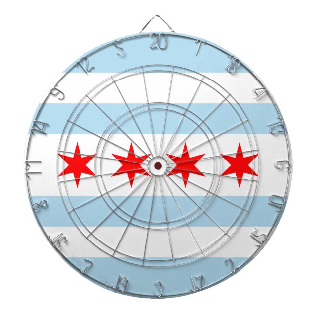 Flag of Chicago, Illinois Dartboard Dartscheibe (vorne)