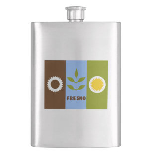 Flag of city Fresno, California Flask Flachmann