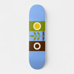 Flag of city Fresno, California Skateboard