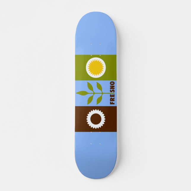 Flag of city Fresno, California Skateboard (Vorne)