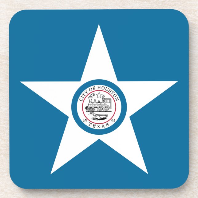 Flag of city Houston, Texas Beverage Coaster Getränkeuntersetzer (Vorderseite)