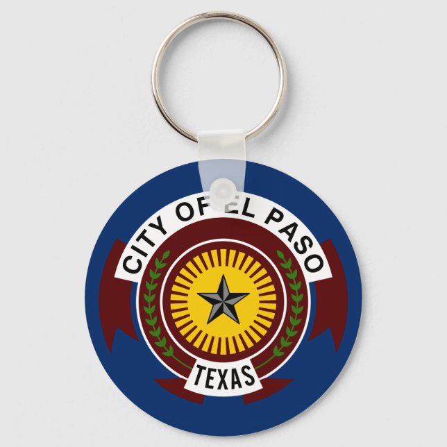 Flag of City of El Paso, Texas Keychain Schlüsselanhänger (Vorderseite)