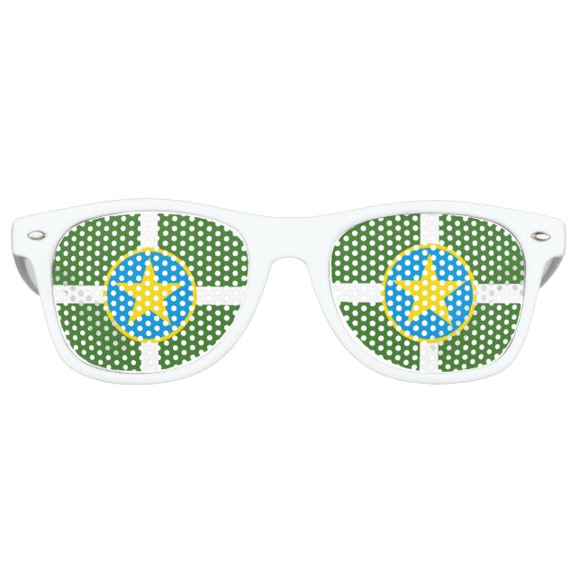 Flag of city of Jackson, Mississippi Retro Sunglas Partybrille (Vorderseite)