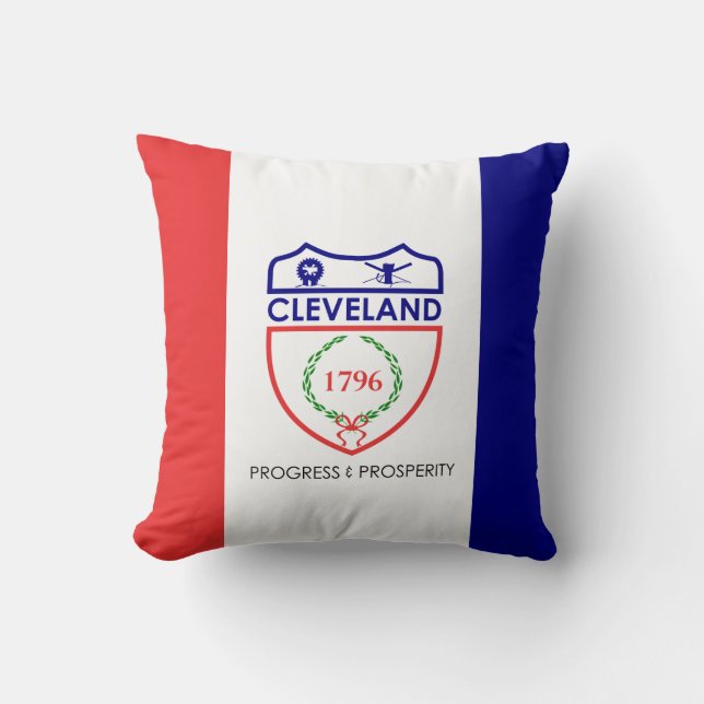 Flag of Cleveland, Ohio Throw Pillow Kissen (Vorderseite)