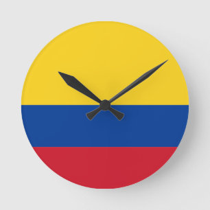 Flag of Colombia Runde Wanduhr