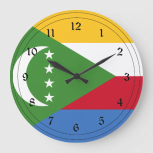 Flag of Comoros Große Wanduhr