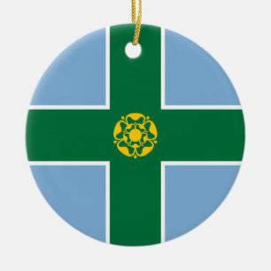 Flag of Derbyshire (County of England, UK) Keramik Ornament