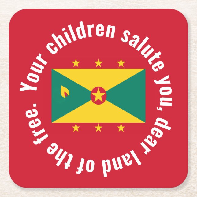 Flag of Guyana National Anthem Red Green Yellow Rechteckiger Pappuntersetzer (Vorderseite)