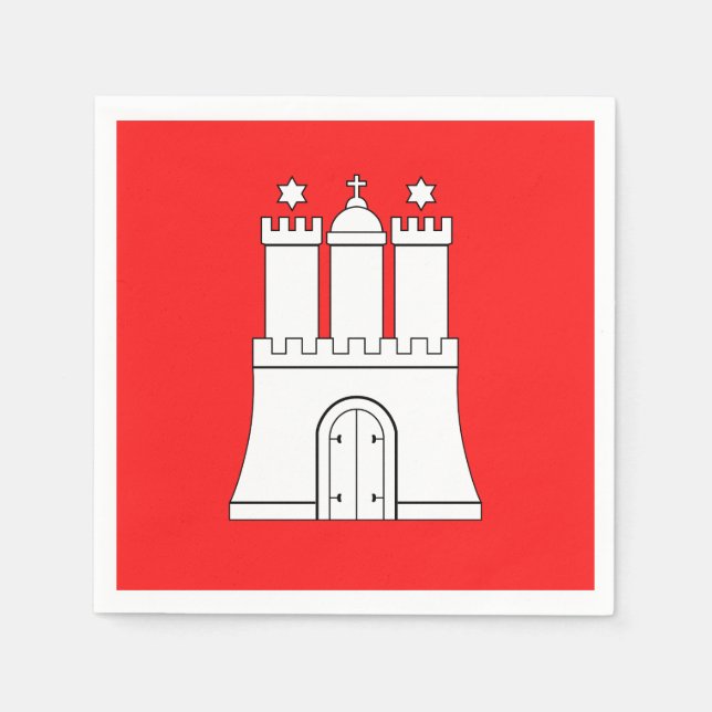 Flag of Hamburg Paper Napkins Serviette (Vorderseite)