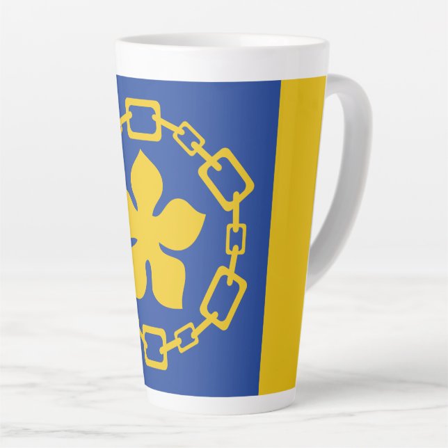 Flag of Hamilton, Ontario Latte Mug Milchtasse (Rechte Ecke)