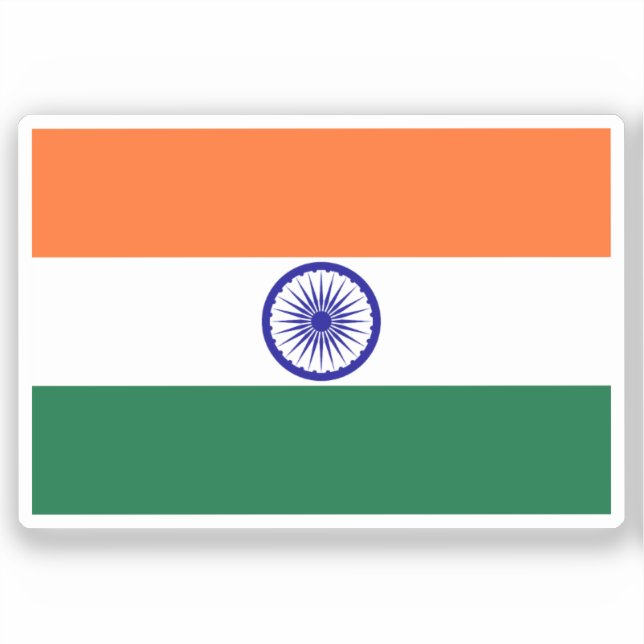 Flag of India custom-cut  Aufkleber (Vorderseite)