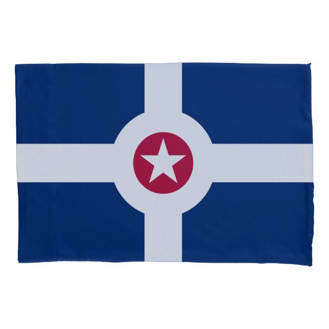 Flag of Indianapolis, Indiana Pillow Case Kissenbezug (Vorderseite)