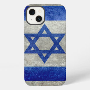 Flag of Israel with worn retro vintage textur iPhone Hülle