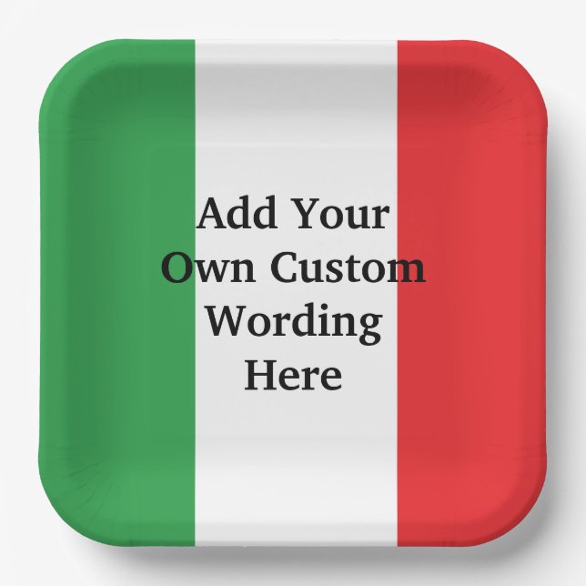 Flag of Italy Buon Compleanno or Anniversario  Pappteller (Vorderseite)