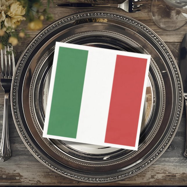 Flag of Italy - Italian  Serviette (Flag of Italy Napkin for Italian Dinner Parties and Celebrations)