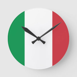 Flag of Italy Runde Wanduhr