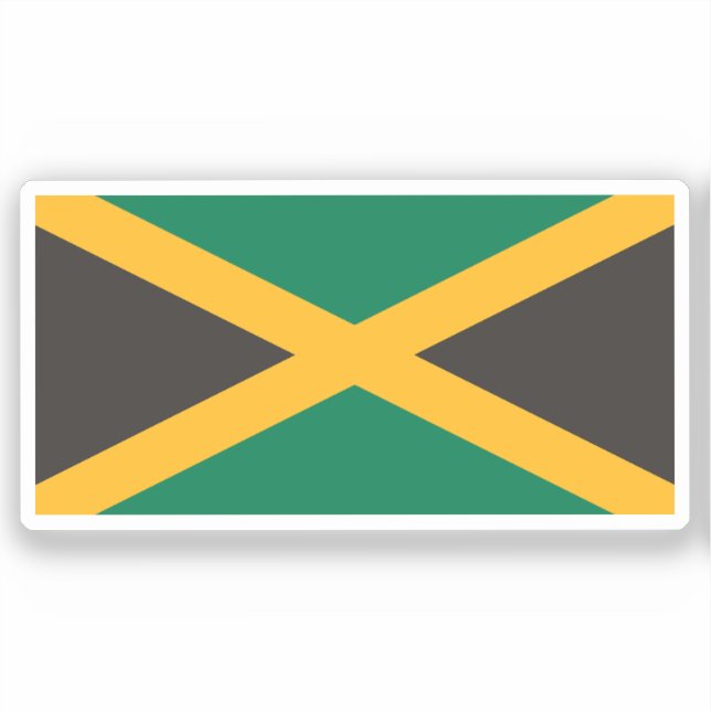 Flag of Jamaica Custom-Cut Vinyl Sticker (Vorderseite)
