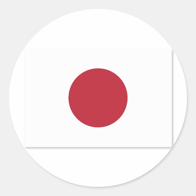 Flag_of_Japan Runder Aufkleber (Vorderseite)