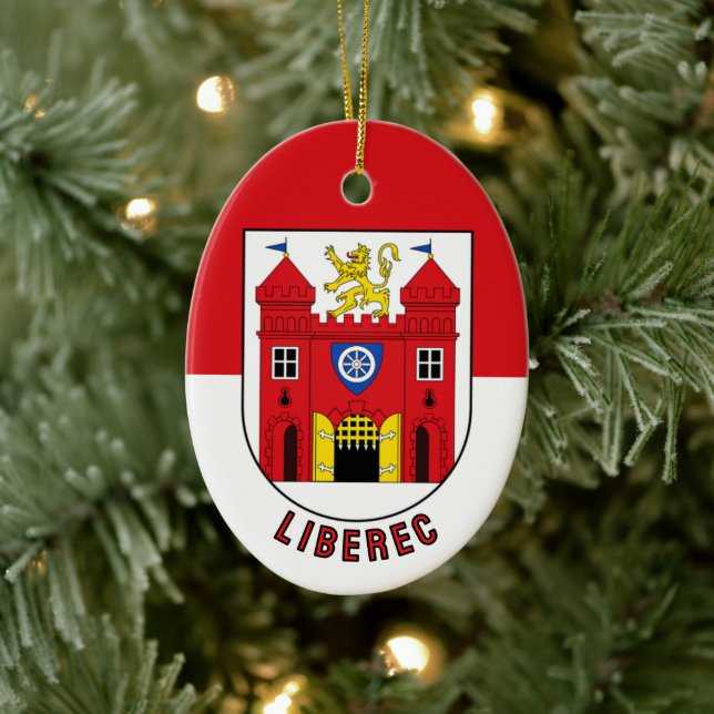 Flag of Liberec, Czech Republic Keramik Ornament (Baum)