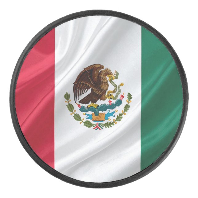 Flag of mexico eishockey puck (Vorderseite)