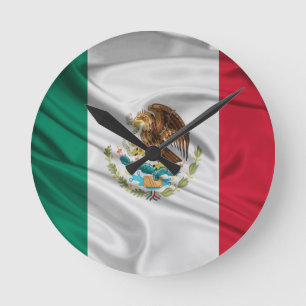 Flag of Mexico Runde Wanduhr