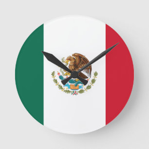 Flag of Mexico Runde Wanduhr