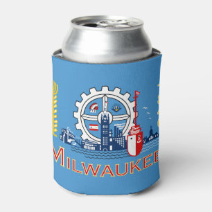 Flag of Milwaukee, Wisconsin Can Cooler Dosenkühler