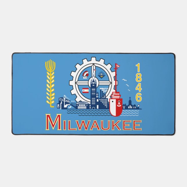 Flag of Milwaukee, Wisconsin  Schreibtischunterlage (Vorderseite)