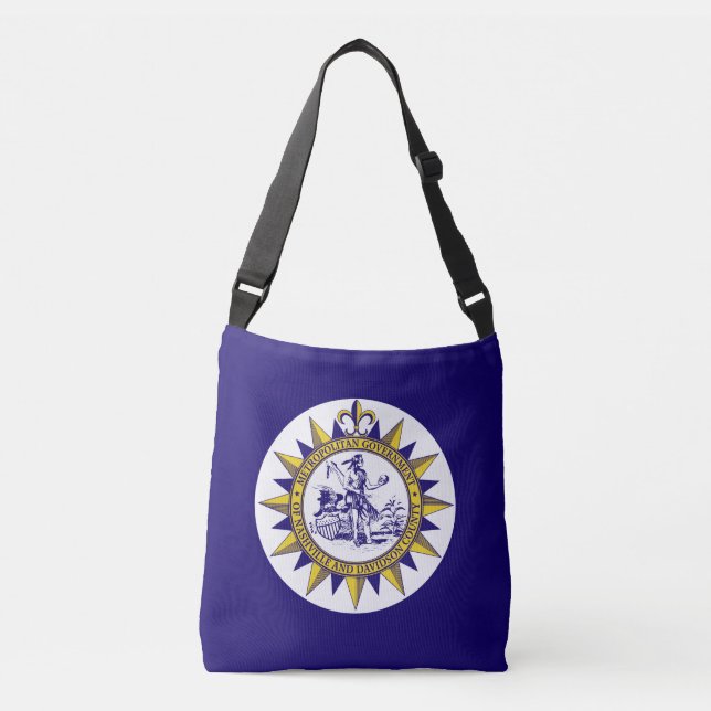 Flag of Nashville, Tennessee Crossbody Bag Tragetaschen Mit Langen Trägern (Vorderseite)