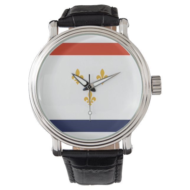 Flag of New Orleans Armbanduhr (Vorderseite)